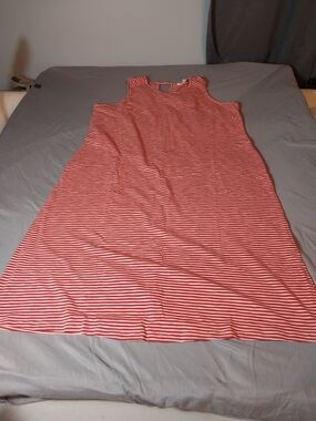 Denim & Co Sleeveless Red and White Striped Women's Dress #406